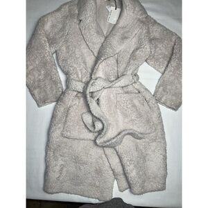 New NWT BAREFOOT DREAMS L- XL Cozychic Teddy Coat Robe Almond Color $225